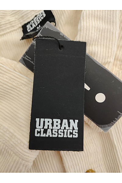 URBAN CLASSICS Béžová bavlněná manšestrová košilová bunda oversize Vel. M | URBAN CLASSICS | obrázek 6