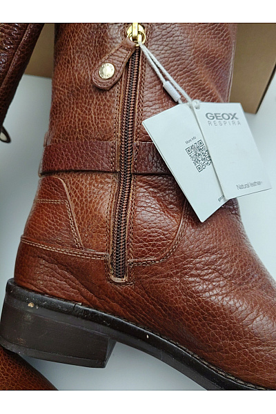 GEOX Hnědé kožené vysoké kozačky s přezkou Vel. 36 | GEOX | obrázek 7