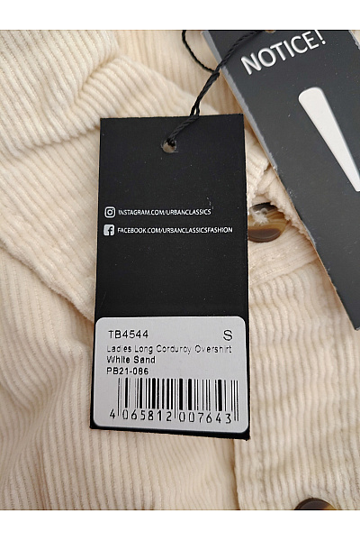 URBAN CLASSICS Béžová manšestrová košilová bunda oversize Velikost S | URBAN CLASSICS | obrázek 8