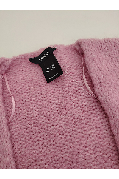 LINDEX Růžový pletený oversized kardigan se spadlými rameny Velikost XS | LINDEX | obrázek 3
