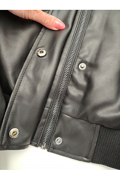 Černá dámská bomber bunda oversize krátká Vel. XL | Unimoda | obrázek 3