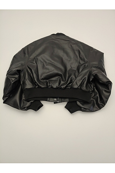 Černá dámská bomber bunda oversize krátká Vel. XL | Unimoda | obrázek 6