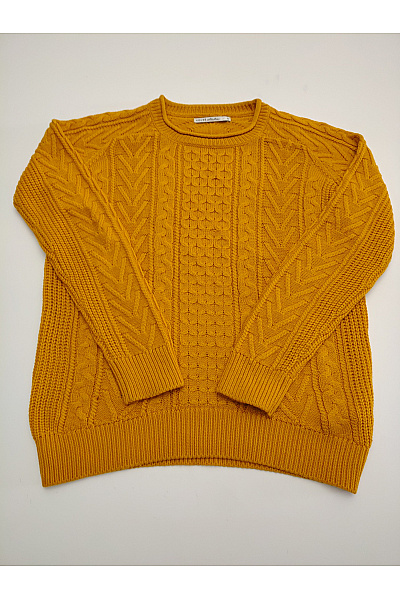 House Žlutý pletený copánkový pulovr oversized Velikost EU S | House | obrázek 2