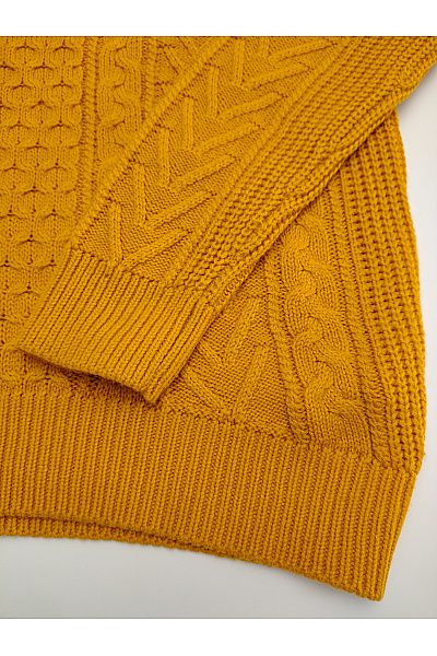 House Žlutý pletený copánkový pulovr oversized Velikost EU S | House | obrázek 3