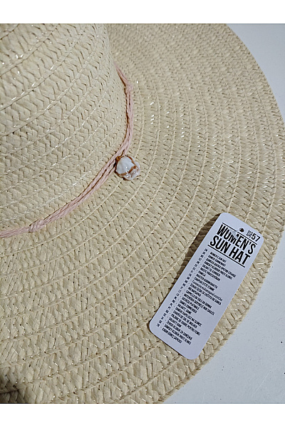 Béžový letní klobouk se mušlemi Vel. 57 | Unimoda | obrázek 2