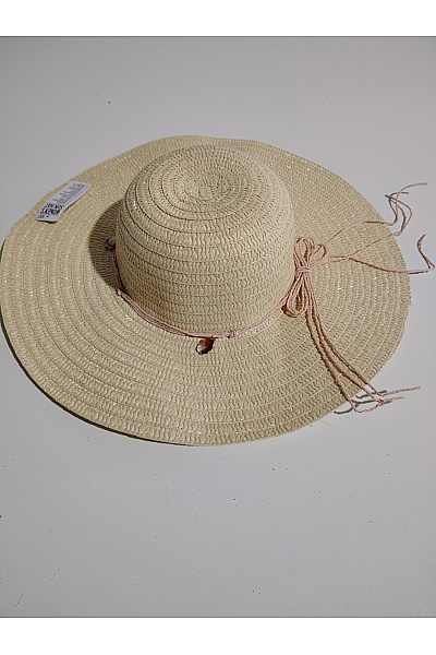 Béžový letní klobouk se mušlemi Vel. 57 | Unimoda | obrázek 3