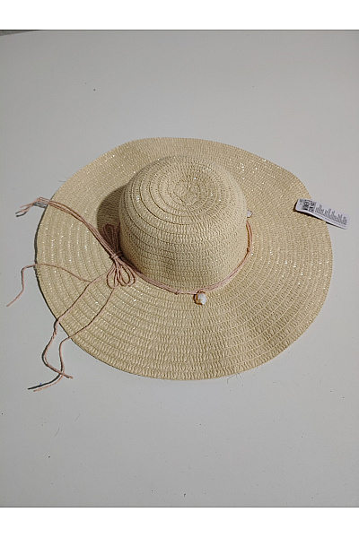 Béžový letní klobouk se mušlemi Vel. 57 | Unimoda | obrázek 4