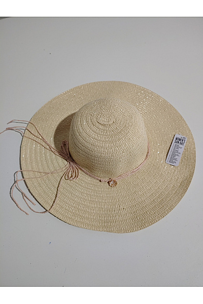 Béžový slaměný klobouk se širokou krempou Velikost 57 | Unimoda | obrázek 2