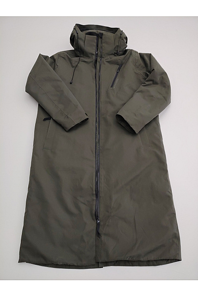 WHISTLER Dámská Dlouhá Khaki Parka S Kapucí A Zipem Velikost EU 40