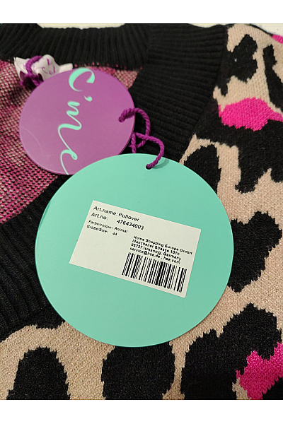 curvy me Dámský pulovr s leopardím vzorem oversized do véčka Velikost DE 44 | curvy me | obrázek 9