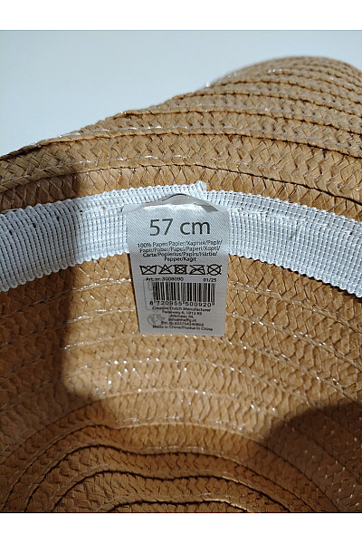 Béžový slaměný klobouk se stuhou Vel. 57 | Unimoda | obrázek 3