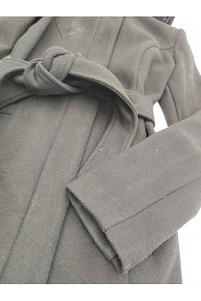 VERO MODA Černý krátký elegantní kabát s kapucí a páskem Velikost EU XS | VERO MODA | obrázek 2
