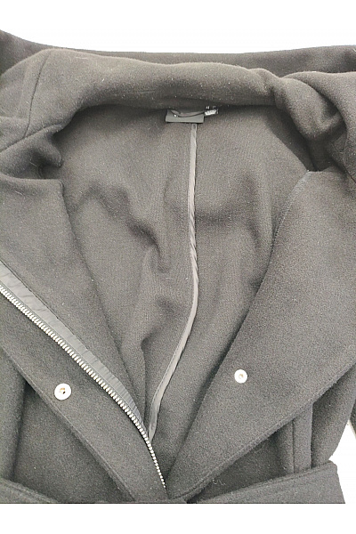 VERO MODA Černý krátký elegantní kabát s kapucí a páskem Velikost EU XS | VERO MODA | obrázek 5