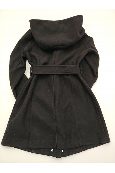 VERO MODA Černý krátký elegantní kabát s kapucí a páskem Velikost EU XS | VERO MODA | obrázek 6