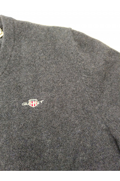 GANT Dámský vlněný pulovr do véčka hnědý basic Vel. L | GANT | obrázek 4