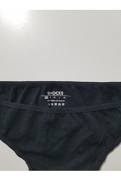 snocks Dámské bavlněné černé kalhotky tanga Velikost EU XS | snocks | obrázek 4