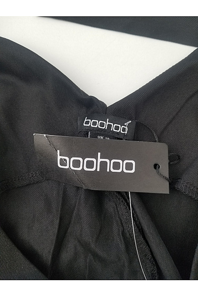 boohoo Hnědé palazzo kalhoty se zavazováním Velikost EU 46 | boohoo | obrázek 12