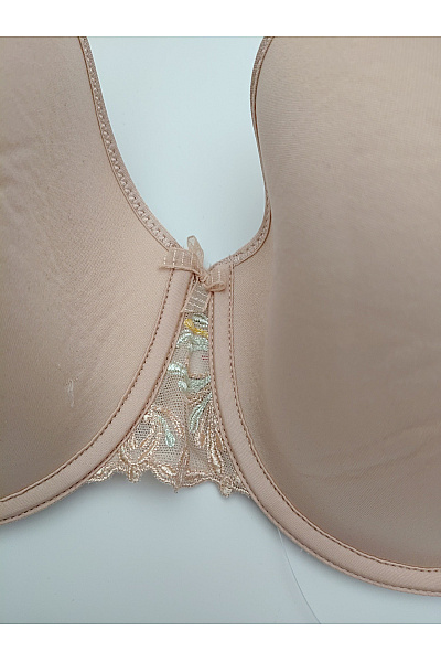 Béžová hladká kosticová podprsenka s krajkou Vel. 90D | Unimoda | obrázek 2