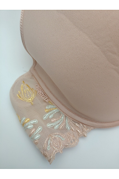 Béžová hladká kosticová podprsenka s krajkou Vel. 90D | Unimoda | obrázek 3