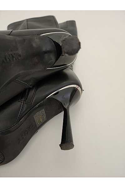 Donna Karan Černé elegantní vysoké kozačky na vysokém podpatku se špičatou špičkou Vel. 39 | Donna Karan | obrázek 7