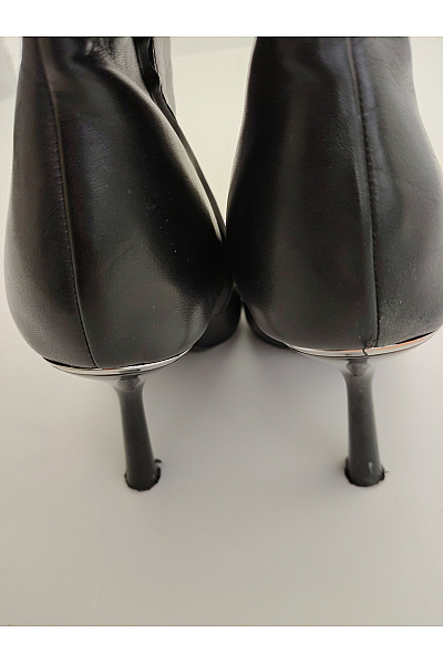 Donna Karan Černé elegantní vysoké kozačky na vysokém podpatku se špičatou špičkou Vel. 39 | Donna Karan | obrázek 10
