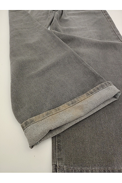Dámské hnědé široké bavlněné džíny seprané Vel. XL | Unimoda | obrázek 4