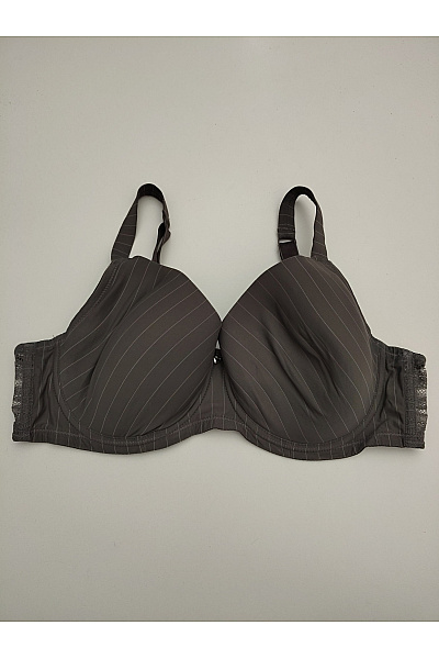 Hnědá pruhovaná kosticová podprsenka s krajkou Vel. 95 | Unimoda | obrázek 2