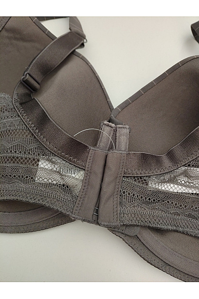 Hnědá pruhovaná kosticová podprsenka s krajkou Vel. 95 | Unimoda | obrázek 7