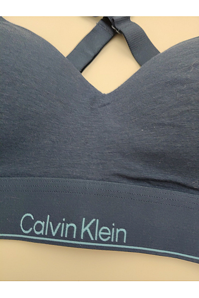 Calvin Klein Modrá bavlněná sportovní braletová podprsenka s překříženými zády Vel. EU S | Calvin Klein | obrázek 2