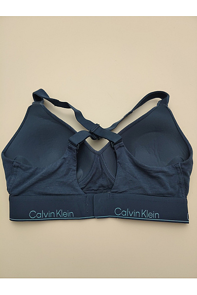 Calvin Klein Modrá bavlněná sportovní braletová podprsenka s překříženými zády Vel. EU S | Calvin Klein | obrázek 3