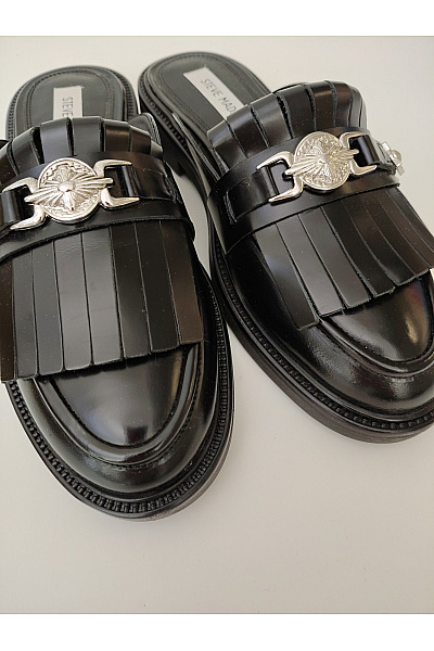 Steve Madden Černé kožené nazouvací polobotky s přezkou Vel. 39 | Steve Madden | obrázek 6