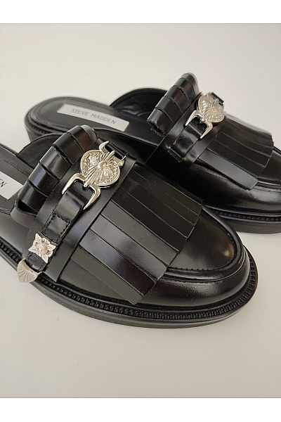 Steve Madden Černé kožené nazouvací polobotky s přezkou Vel. 39 | Steve Madden | obrázek 7
