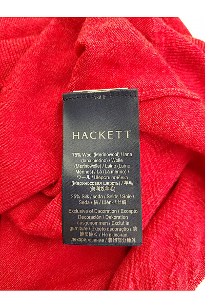 HACKETT Červený vlněný pulovr basic Velikost M | HACKETT | obrázek 6