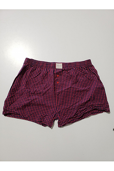 phil-co-berlin Pánské bavlněné trenýrky červené kostkované volné Vel. 3XL | phil-co-berlin | obrázek 2