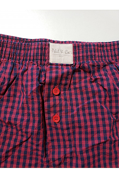 phil-co-berlin Pánské bavlněné trenýrky červené kostkované volné Vel. 3XL | phil-co-berlin | obrázek 4