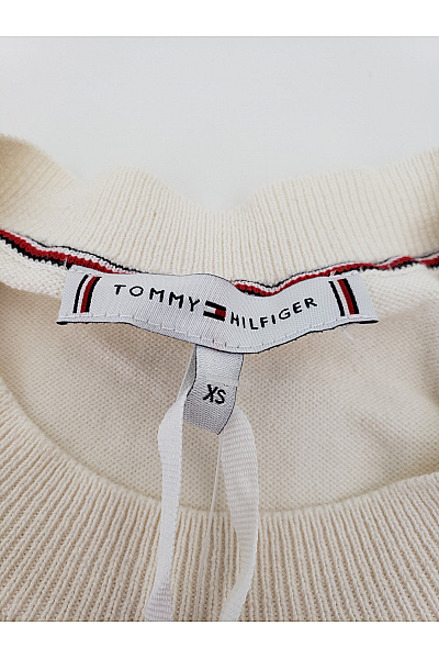 TOMMY HILFIGER Béžový pruhovaný pletený pulovr na knoflíky Vel. EU XS | TOMMY HILFIGER | obrázek 4