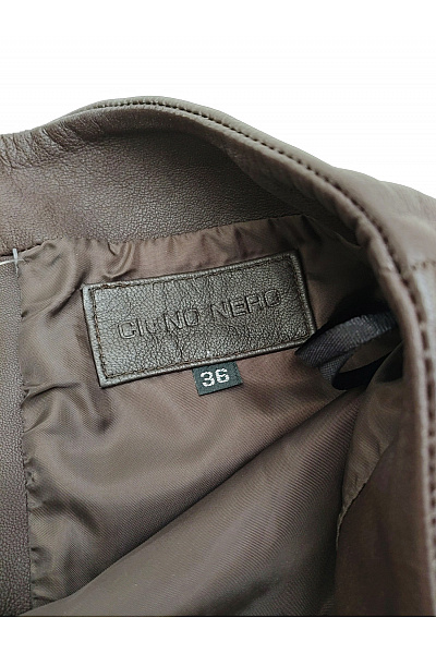 CIGNO NERO Hnědá kožená pouzdrová sukně elegantní business Vel. 36 | CIGNO NERO | obrázek 5