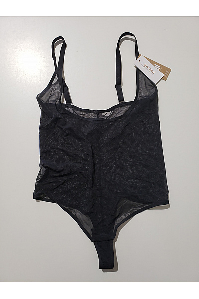 BYE BRA Černé dámské průsvitné body s tenkými ramínky Velikost EU XL | BYE BRA | obrázek 2