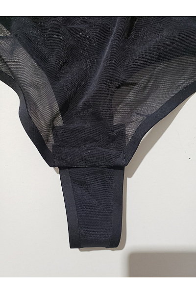 BYE BRA Černé dámské průsvitné body s tenkými ramínky Velikost EU XL | BYE BRA | obrázek 3