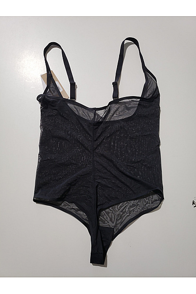 BYE BRA Černé dámské průsvitné body s tenkými ramínky Velikost EU XL | BYE BRA | obrázek 4