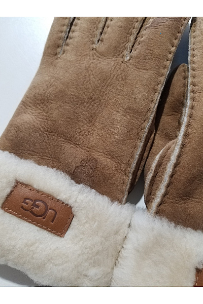 UGG dámské hnědé zimní rukavice s kožíškem | UGG | obrázek 2