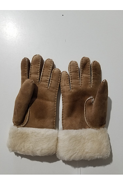UGG dámské hnědé zimní rukavice s kožíškem | UGG | obrázek 4