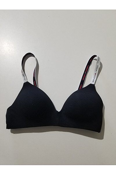 TOMMY HILFIGER Černá bavlněná braletová podprsenka s ozdobnými ramínky | TOMMY HILFIGER | obrázek 2