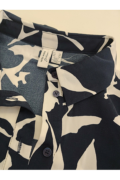 VERO MODA Černobílé košilové maxi šaty s dlouhým rukávem a vzorem Velikost XS | VERO MODA | obrázek 3