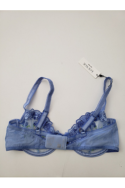 Modrá krajková kosticová podprsenka s výšivkou květin Vel. 75C | Unimoda | obrázek 4