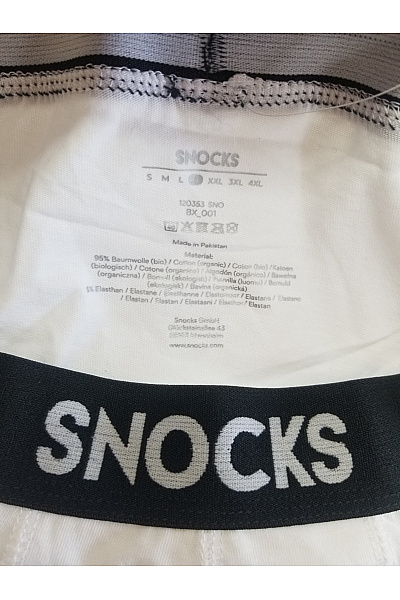 snocks Bílé pánské bavlněné boxerky Vel. XL | snocks | obrázek 4