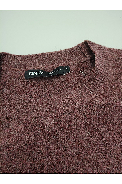 ONLY Hnědý pletený pulovr s krátkým nabíraným rukávem Vel. EU S | ONLY | obrázek 4