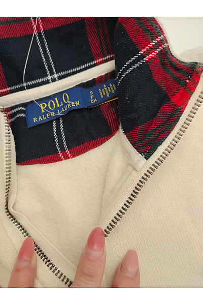 Ralph Lauren Béžová bavlněná pánská mikina se stojáčkem na zip Velikost EU S | Ralph Lauren | obrázek 5
