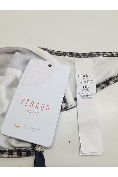 FERAUD PARIS Černobílá kostkovaná kosticová braletová podprsenka Vel. EU 42 | FERAUD PARIS | obrázek 4