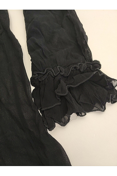 Černé dlouhé košilové šaty s dlouhým rukávem Velikost XS-S | Unimoda | obrázek 4